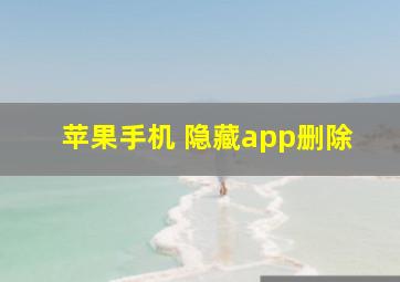 苹果手机 隐藏app删除